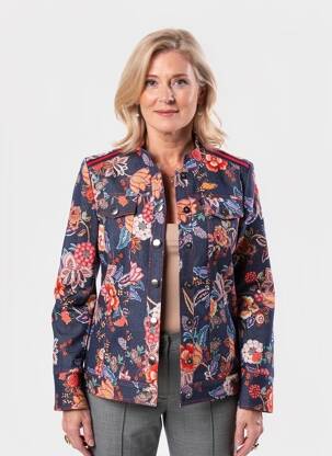 Veste casual col rond bleu MERI & ESCA femme
