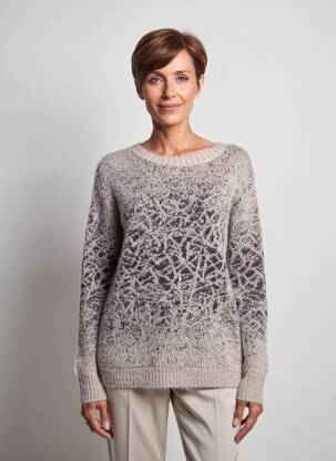 Pull resserrée sur le bas manches longues gris GUY DUBOUIS femme
