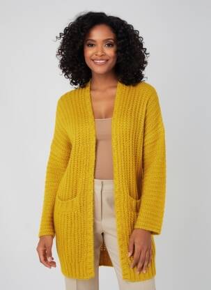 Gilet manches longues coupe cintrée jaune VOODOO femme