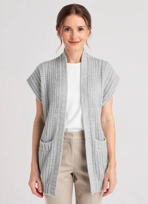 Gilet manches longues coupe cintrée gris VOODOO femme