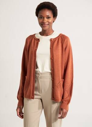 Gilet manches longues col rond marron VOODOO femme
