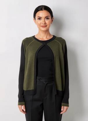 Gilet manches longues col rond vert VOODOO femme