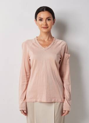 Top tissage jersey manches longues rose VOODOO femme