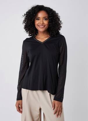 Top tissage jersey manches longues noir VOODOO femme