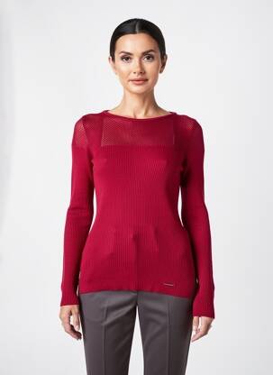 Pull resserrée sur le bas manches longues rouge VOODOO femme