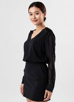 T-shirt manches longues manches longues noir VOODOO femme