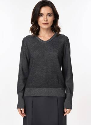 Pull col v manches longues noir VOODOO femme