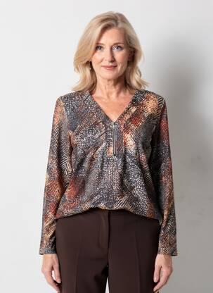 Top stretch manches longues marron GUY DUBOUIS femme
