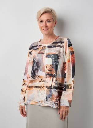 Top tissage jersey manches longues beige GUY DUBOUIS femme