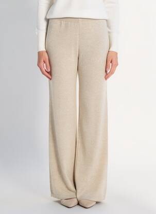 Pantalon droit stretch taille normale beige COULEURS DU TEMPS femme