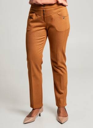 Pantalon slim taille élastique taille normale marron GUY DUBOUIS femme