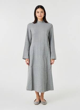 Robe pull tissage chiné manches longues gris ZARA femme