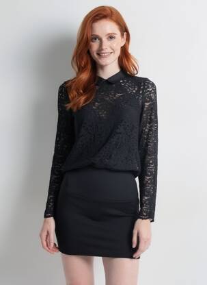 Blouse manches longues manches longues noir THE KOOPLES femme