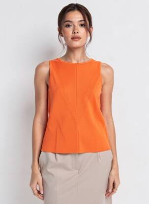 Top stretch sans manche orange ZARA femme