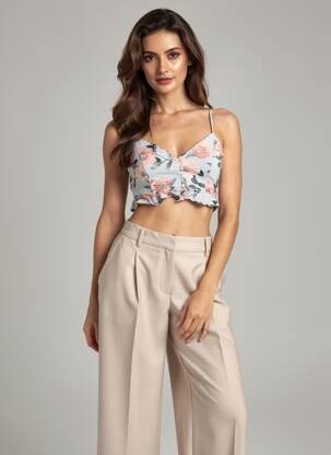 Top manches bretelles ajustables fines bretelles bleu PULL & BEAR femme