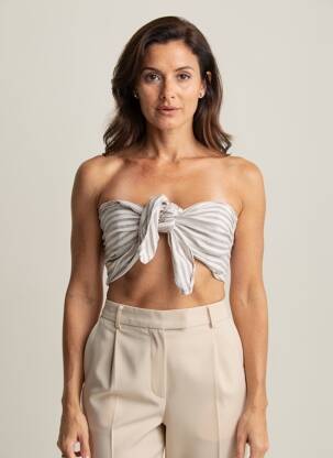 Top coupe cintrée sans manche gris SANS MARQUE femme