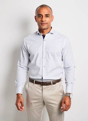 Chemise manches longues poignets boutonnés blanc ASHTON homme