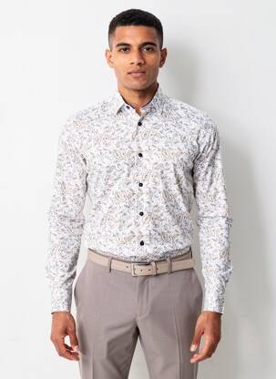 Chemise manches longues poignets boutonnés beige ASHTON homme