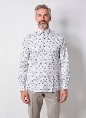 Chemise manches longues poignets boutonnés blanc ASHTON homme