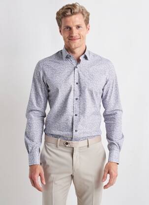 Chemise manches longues poignets boutonnés bleu ASHTON homme