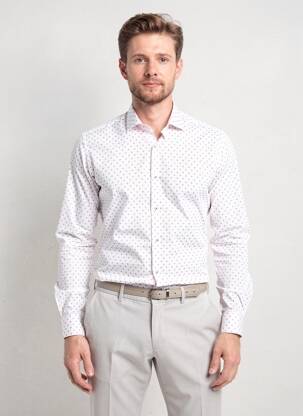 Chemise manches longues imprimé fantaisie blanc ASHTON homme