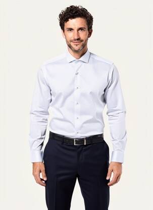 Chemise manches longues imprimé fantaisie bleu ASHTON homme