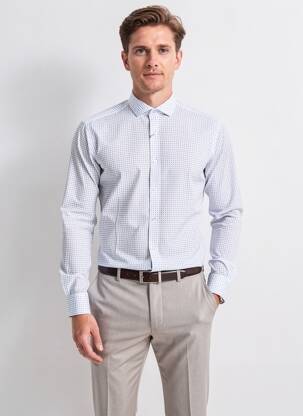 Chemise manches longues poignets boutonnés blanc ASHTON homme