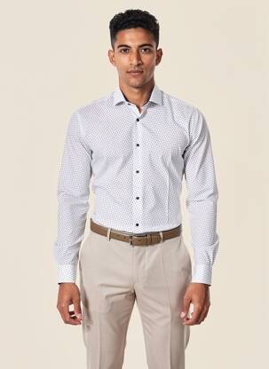 Chemise manches longues imprimé fantaisie blanc ASHTON homme