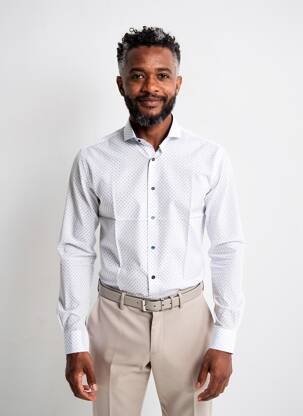 Chemise manches longues imprimé fantaisie blanc ASHTON homme