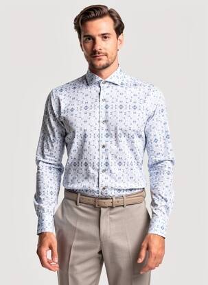 Chemise manches longues poignets boutonnés bleu ASHTON homme