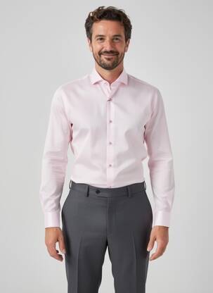 Chemise manches longues poignets boutonnés rose ASHTON homme