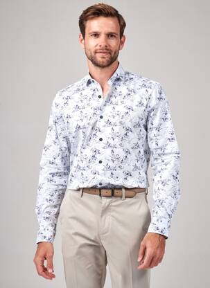 Chemise manches longues poignets boutonnés blanc ASHTON homme