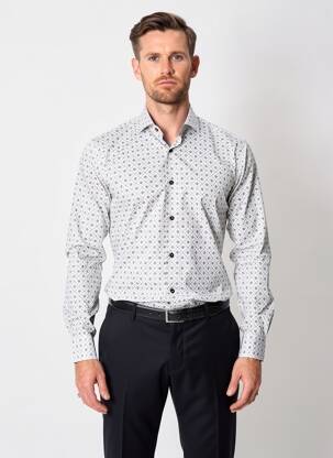 Chemise manches longues imprimé fantaisie bleu ASHTON homme