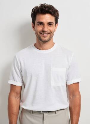T-shirt coupe cintrée manches courtes blanc PALA1969 homme