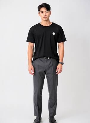 T-shirt coupe droite manches courtes noir PALA1969 homme