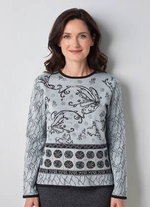 Pull coupe cintrée manches longues gris FRANCE RIVOIRE femme