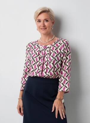 Blouse tissage popeline manches longues violet FRANK WALDER femme