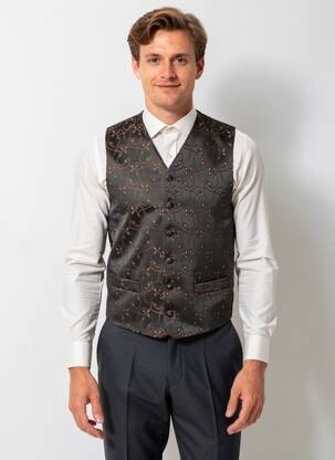 Gilet sans manche effet matière satinée marron MASTERHAND homme
