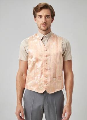 Gilet sans manche effet matière satinée beige VIRTUOSE homme