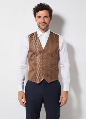 Gilet sans manche effet matière satinée marron GUY LAURENT homme