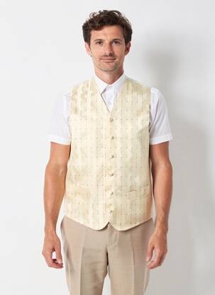 Gilet sans manche effet matière satinée beige VIRTUOSE homme