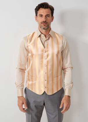 Gilet sans manche effet matière satinée beige WEDDING homme