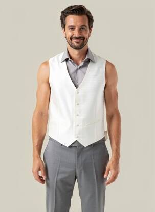 Gilet sans manche effet matière satinée beige MAN STORY homme