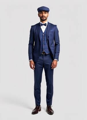 Costume de cérémonie manches longues bleu BARBERINI homme