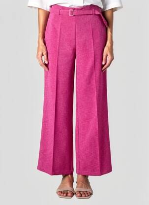 Pantalon large fermeture zip latéral taille haute violet STUDIO PARISIEN femme