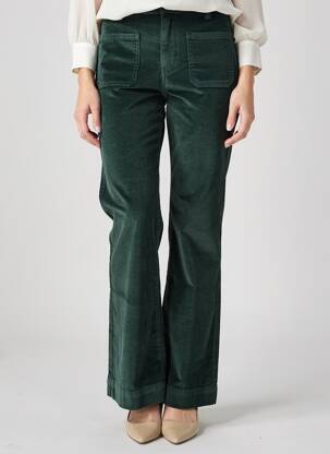 Pantalon flare stretch taille haute vert F.A.M. femme