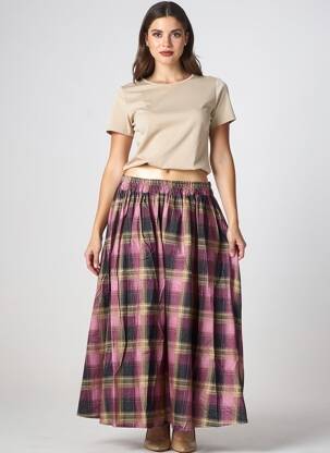 Jupe longue coupe fluide violet JOHANNA PARIS femme