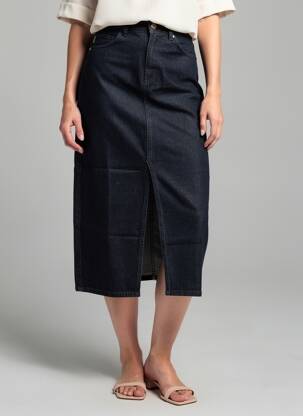 Jupe longue taille normale bleu FRNCH femme