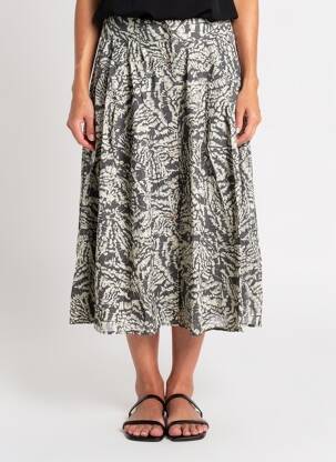 Jupe mi-longue taille normale gris ORFEO femme