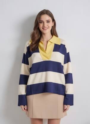 Pull coupe droite manches longues bleu FRNCH femme